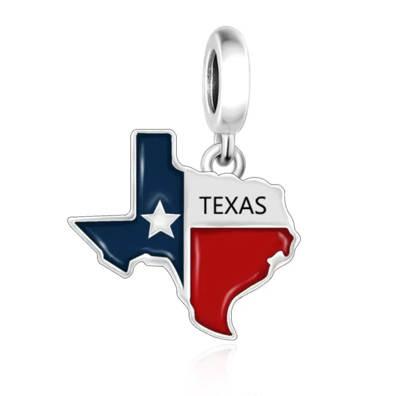 Texas Map Dangle Charm made by Pangama Jewelry