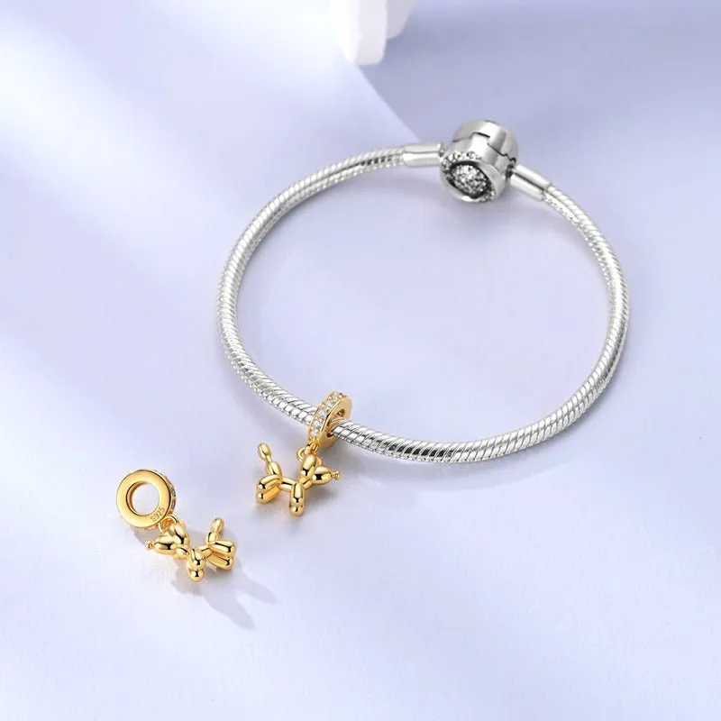 Golden Balloon Dog Dangle Charm sold by Pangama Jewelry product image thumbnail 2