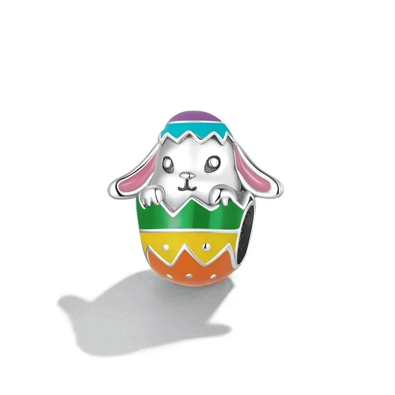 Easter Bunny in Egg Charm made by Pangama Jewelry