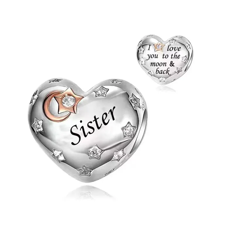 Sister Heart Charm made by Pangama Jewelry