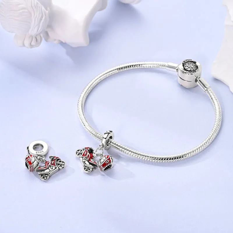 Motorcycle & Helmet Dangle Charm sold by Pangama Jewelry product image thumbnail 2