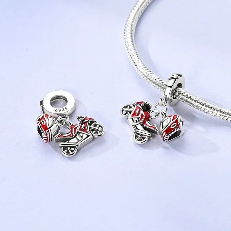 Motorcycle & Helmet Dangle Charm sold by Pangama Jewelry product image thumbnail 3