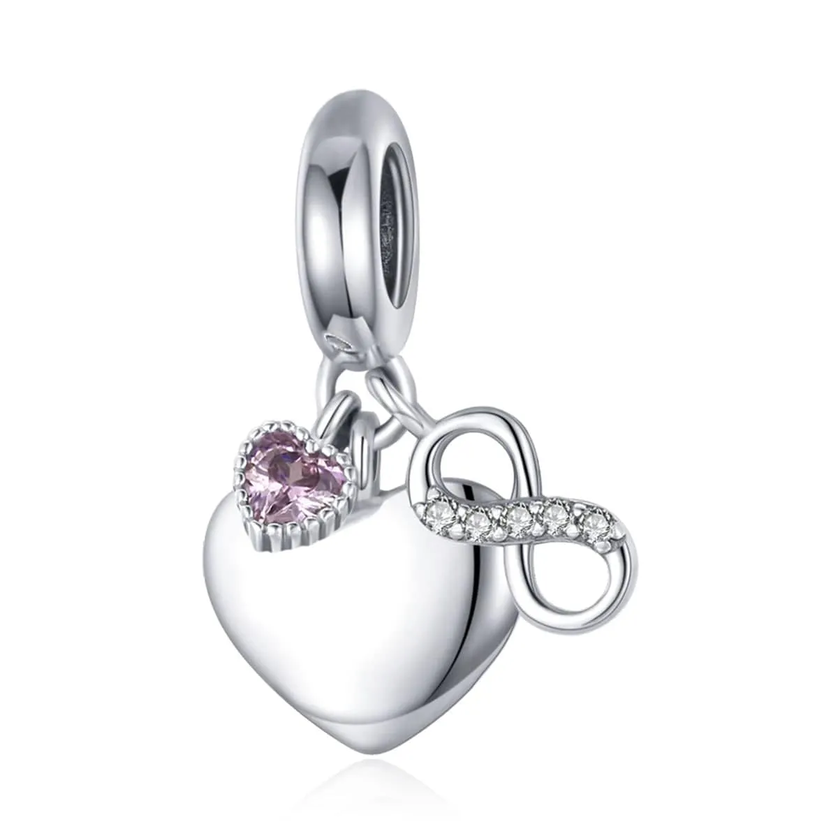 Personalized Infinity Heart Engraved Charm sold by Pangama Jewelry product image thumbnail 2