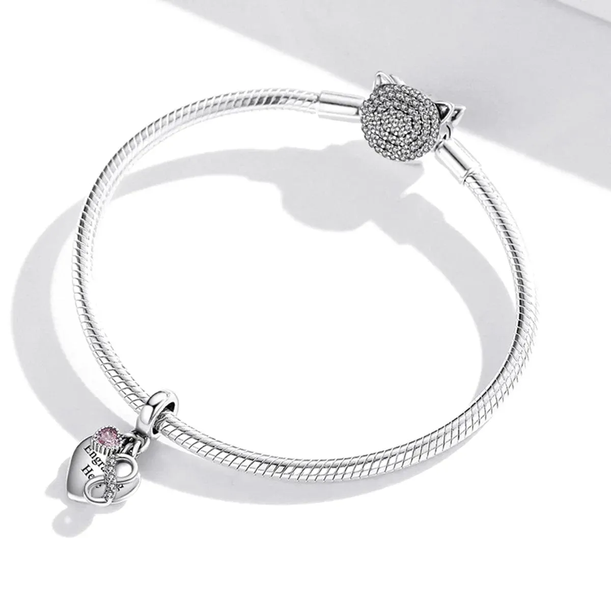 Personalized Infinity Heart Engraved Charm sold by Pangama Jewelry product image thumbnail 4
