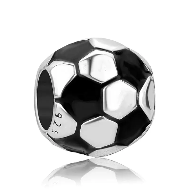 Football Charm with Black and White made by Pangama Jewelry