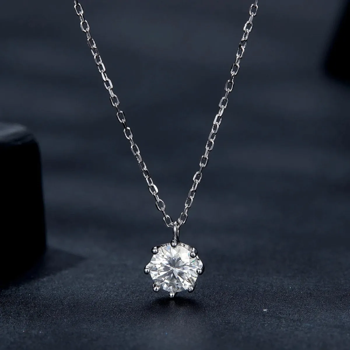 Pangama Moissanite Solitaire Necklace sold by Pangama Jewelry product image thumbnail 3