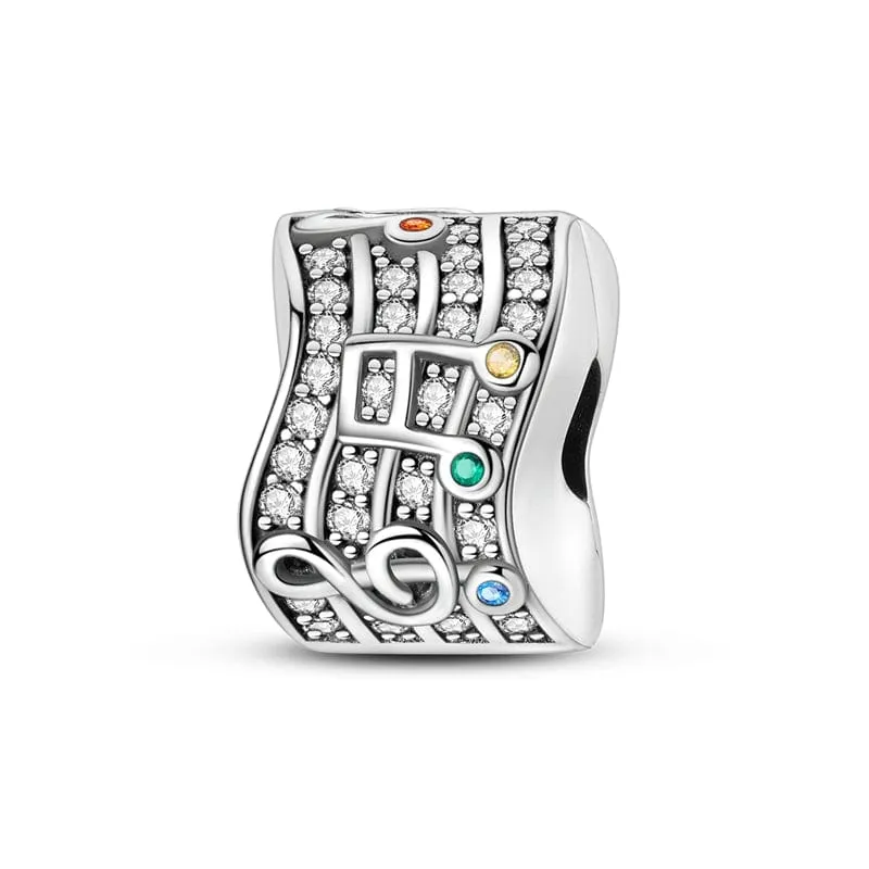 Shimmering Music Staff & Notes Charm made by Pangama Jewelry