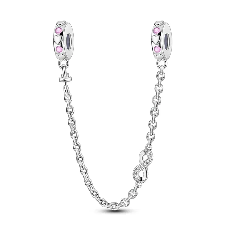 Infinity and Heart Safety Chain made by Pangama Jewelry