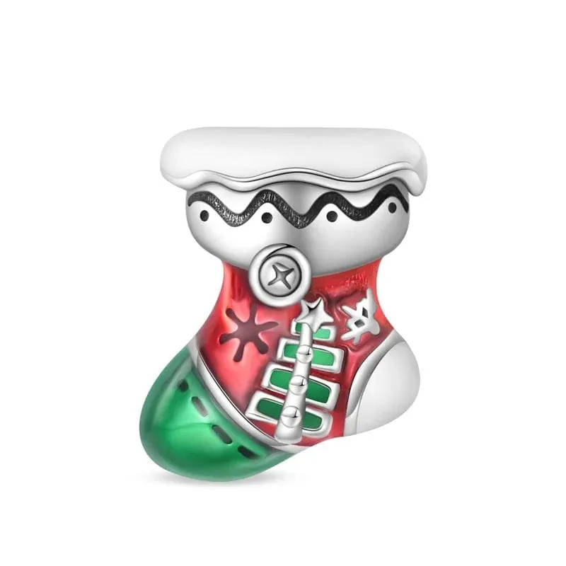 Festive Christmas Stocking Charm made by Pangama Jewelry