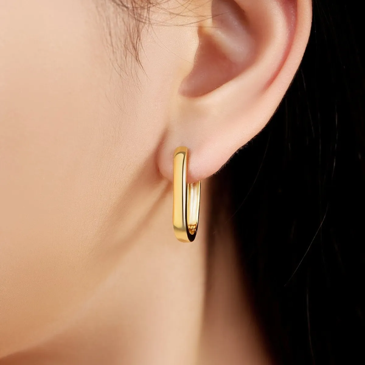 Minimalist Sleek Hoop Earrings sold by Pangama Jewelry product image thumbnail 5