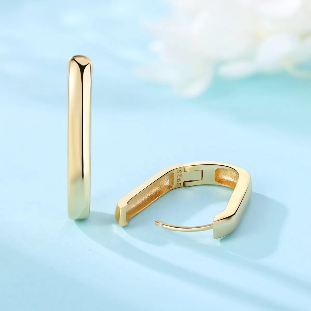 Minimalist Sleek Hoop Earrings sold by Pangama Jewelry product image thumbnail 4