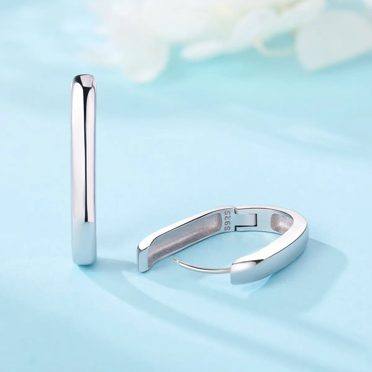 Minimalist Sleek Hoop Earrings sold by Pangama Jewelry product image thumbnail 2