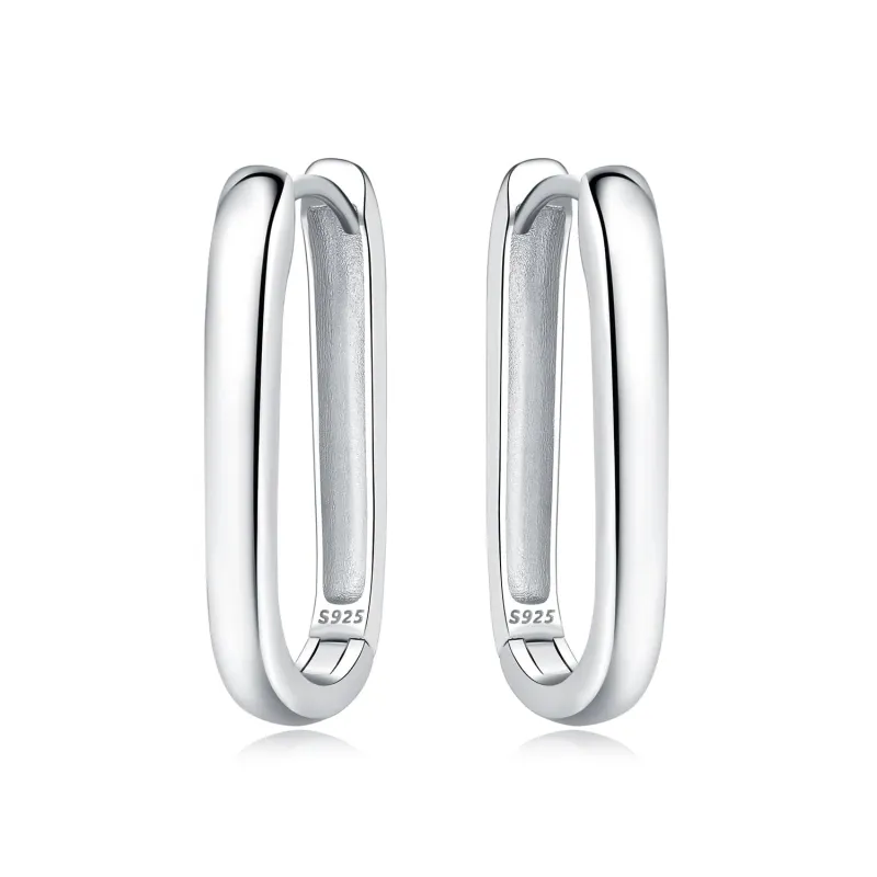 Minimalist Sleek Hoop Earrings made by Pangama Jewelry