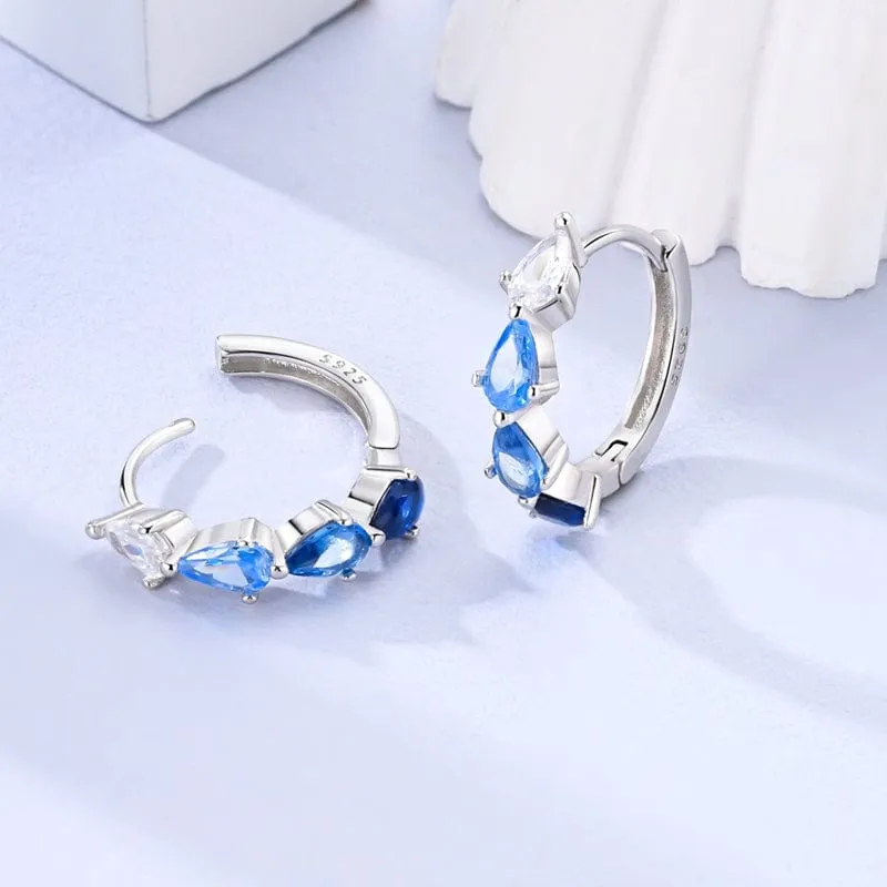 Blue Teardrop Elegance Hoops sold by Pangama Jewelry product image thumbnail 2