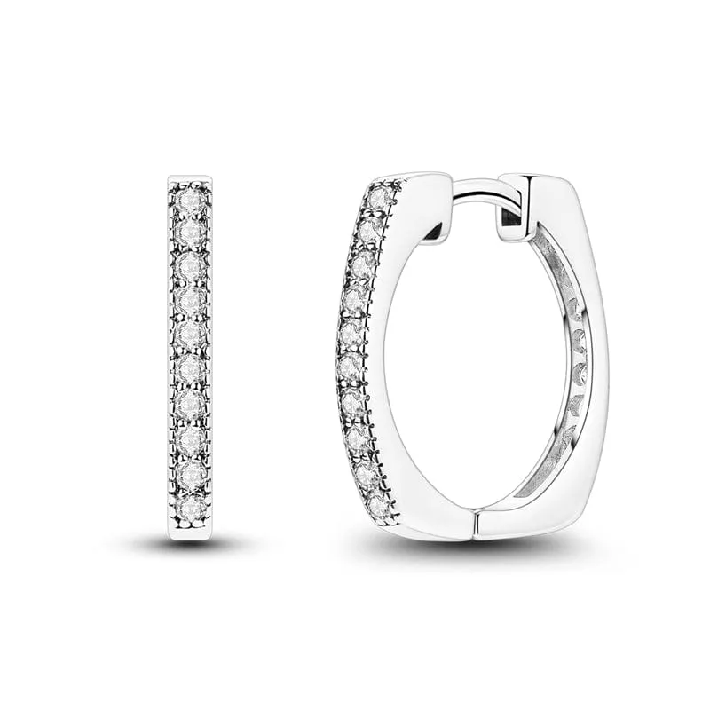Timeless Square Crystal Hoop Earrings made by Pangama Jewelry