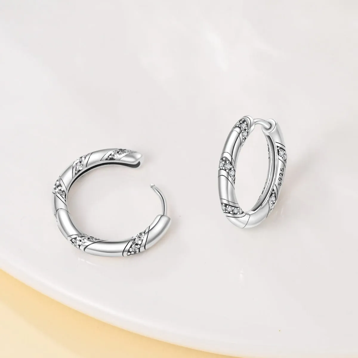 Elegant Crystal Accent Hoop Earrings sold by Pangama Jewelry product image thumbnail 3