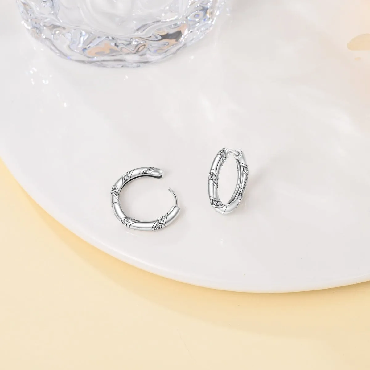 Elegant Crystal Accent Hoop Earrings sold by Pangama Jewelry product image thumbnail 2