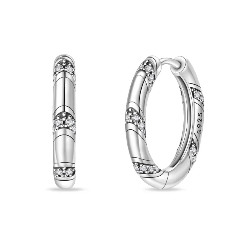 Elegant Crystal Accent Hoop Earrings made by Pangama Jewelry