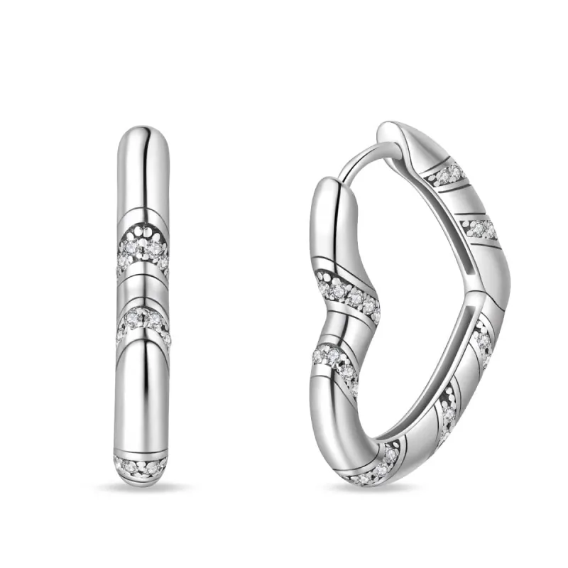 Glittering Striped Hoop Earrings made by Pangama Jewelry