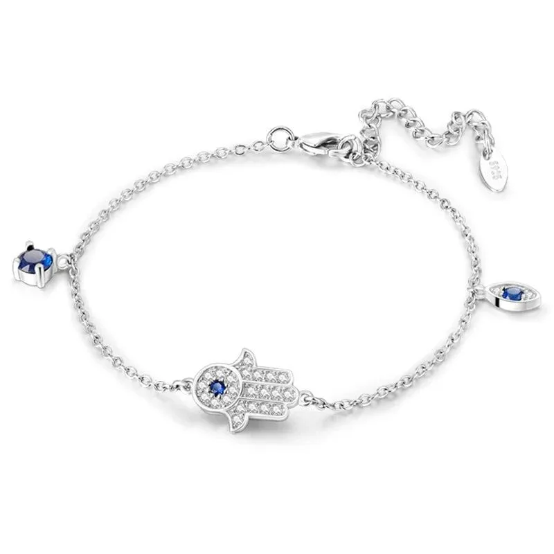 Hamsa Hand and Evil Eye Bracelet made by Pangama Jewelry