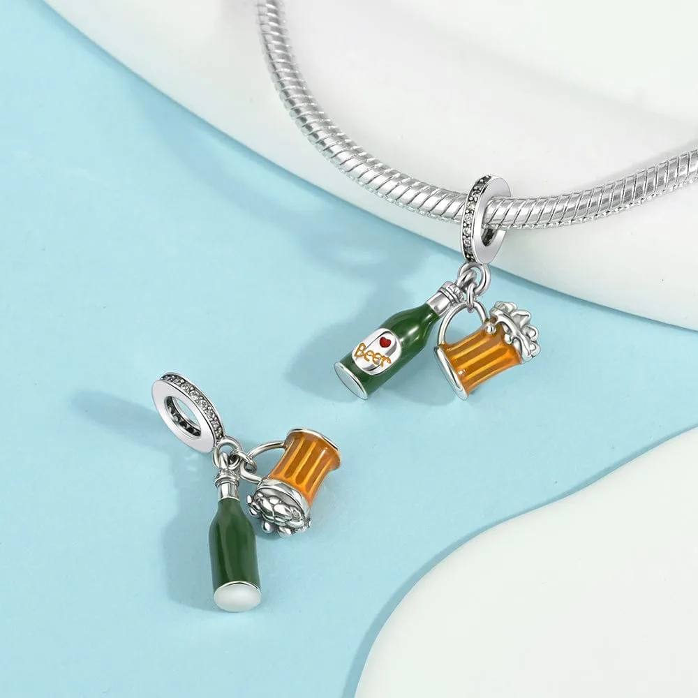 Beer Bottle and Mug Charm with Crystal Accents sold by Pangama Jewelry product image thumbnail 3