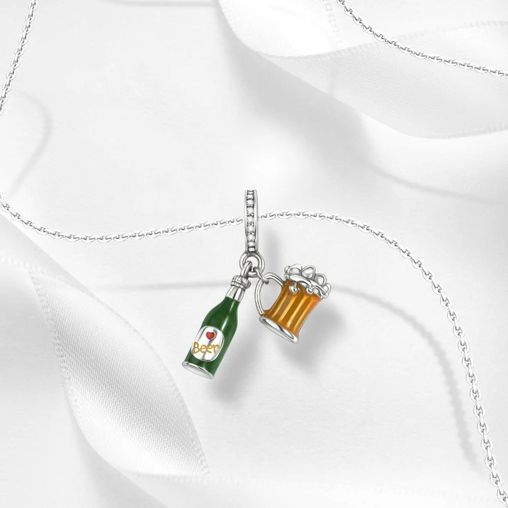 Beer Bottle and Mug Charm with Crystal Accents sold by Pangama Jewelry product image thumbnail 2