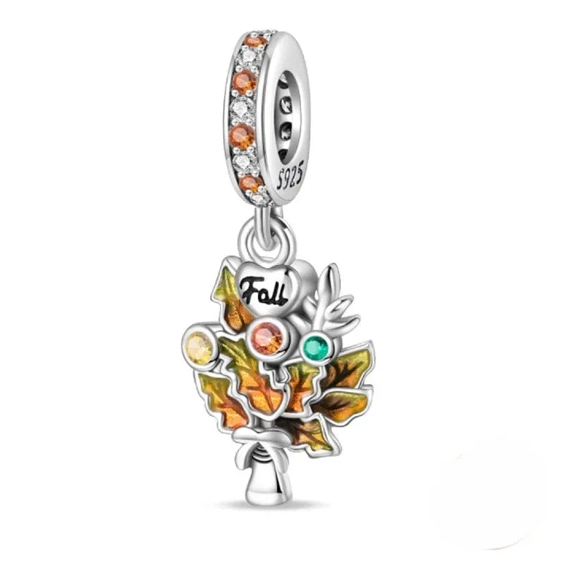 Autumn Fall Maple Leaf Dangle Charm made by Pangama Jewelry