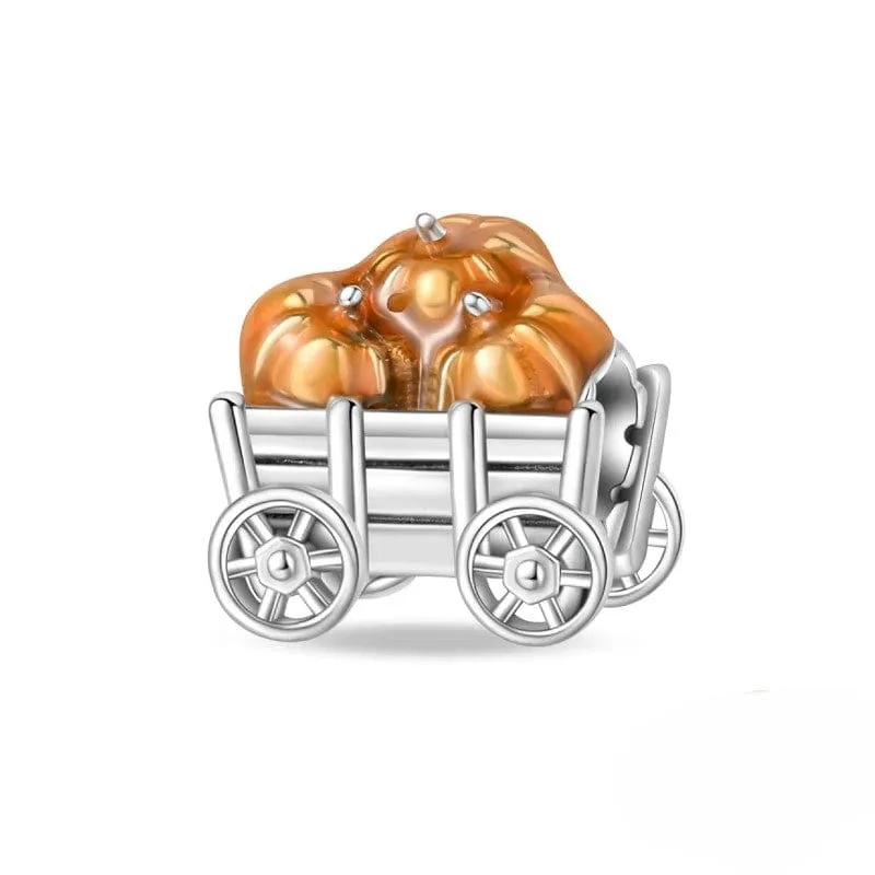 Halloween Wagon Full of Pumpkins Charm made by Pangama Jewelry