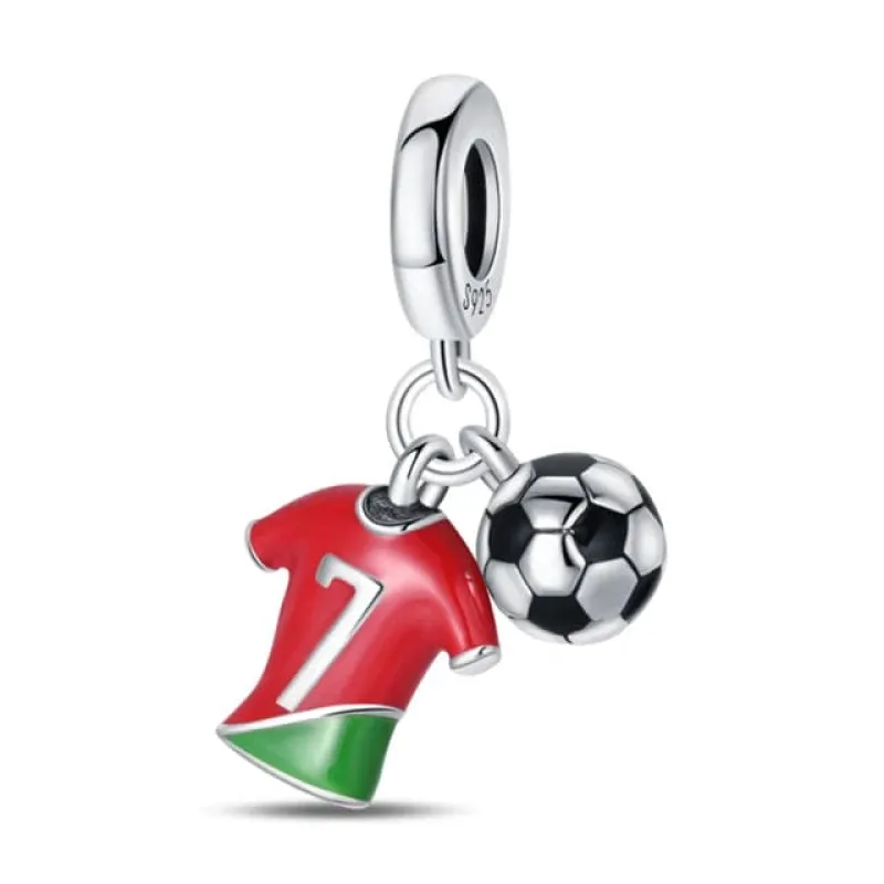Football Charm Portugal CR7 Siuu Dangle Charm made by Pangama Jewelry