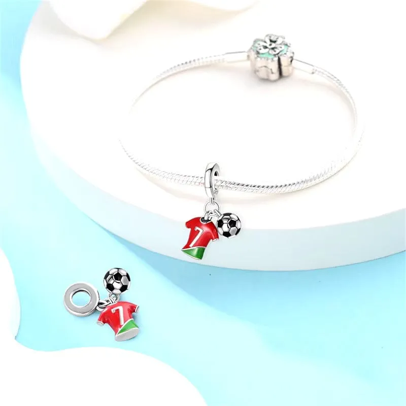 Football Charm Portugal CR7 Siuu Dangle Charm sold by Pangama Jewelry product image thumbnail 2