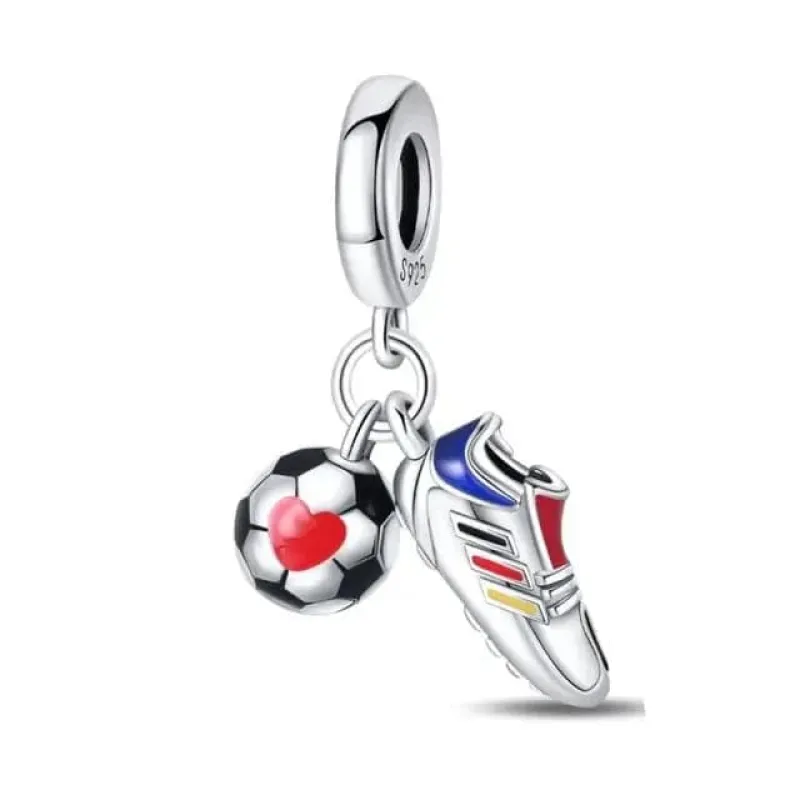 Football Shoe & Ball Dangle Charm made by Pangama Jewelry
