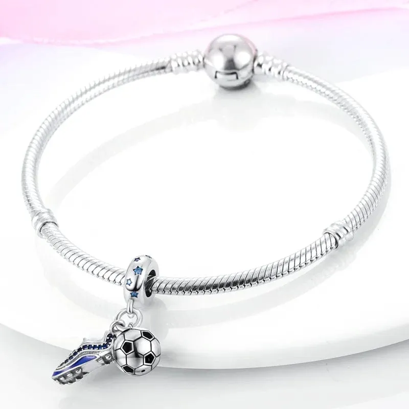 Football Ball and Shoe Double Dangle Charm sold by Pangama Jewelry product image thumbnail 2