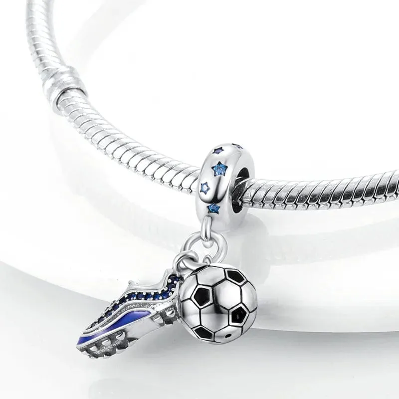 Football Ball and Shoe Double Dangle Charm sold by Pangama Jewelry product image thumbnail 3