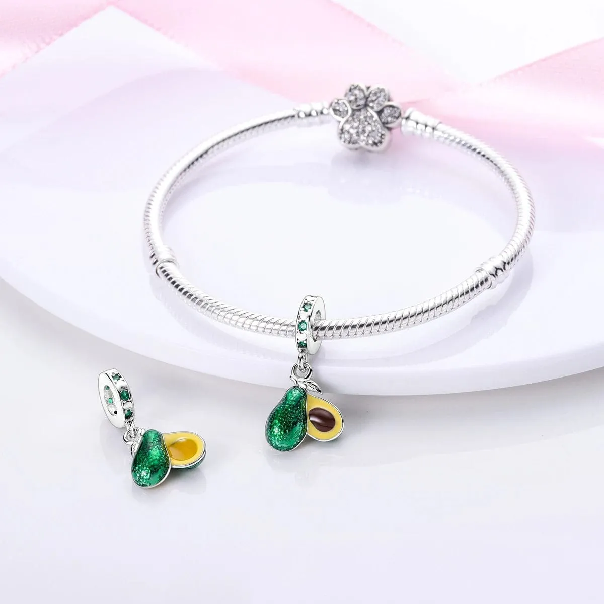 Avocado Double Dangle Charm sold by Pangama Jewelry product image thumbnail 2