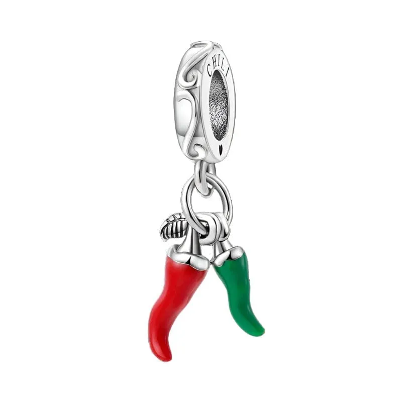 Red Chili Pepper Dangle Charm made by Pangama Jewelry