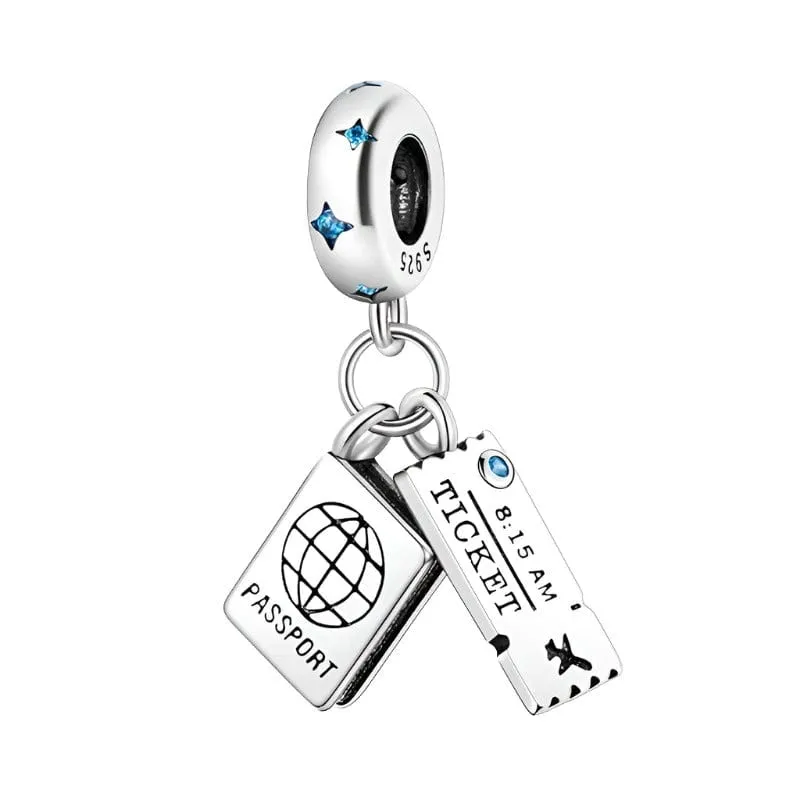 Travel Passport and Ticket Dangle Charm made by Pangama Jewelry