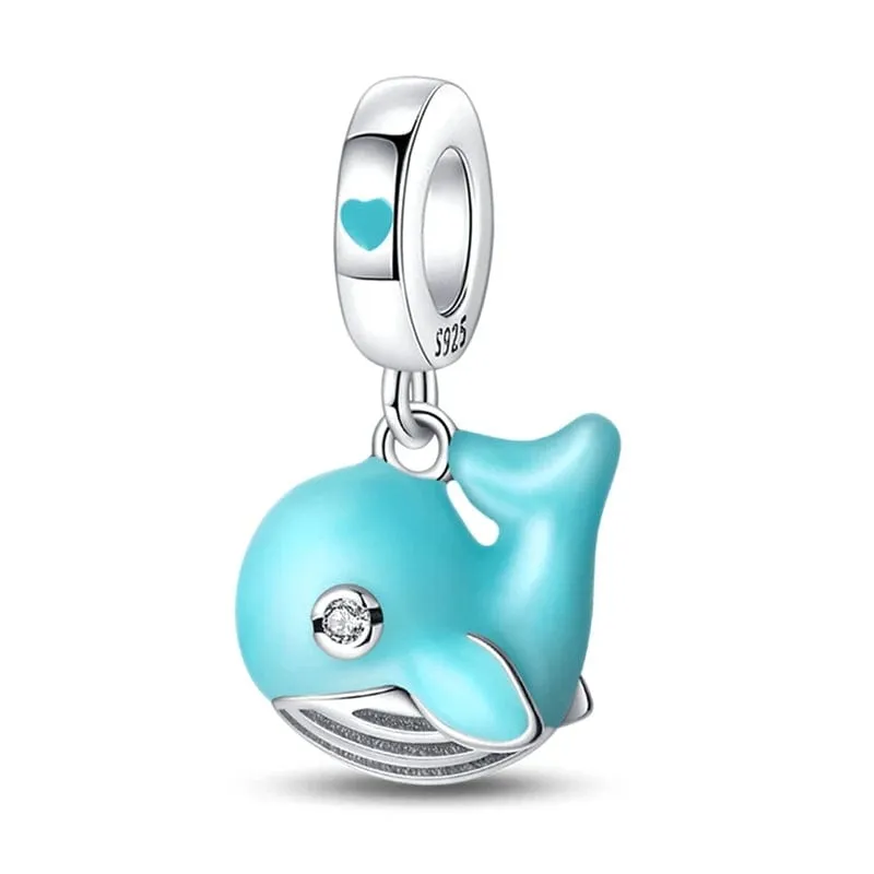 Turquoise-colored Whale Dangle Charm made by Pangama Jewelry