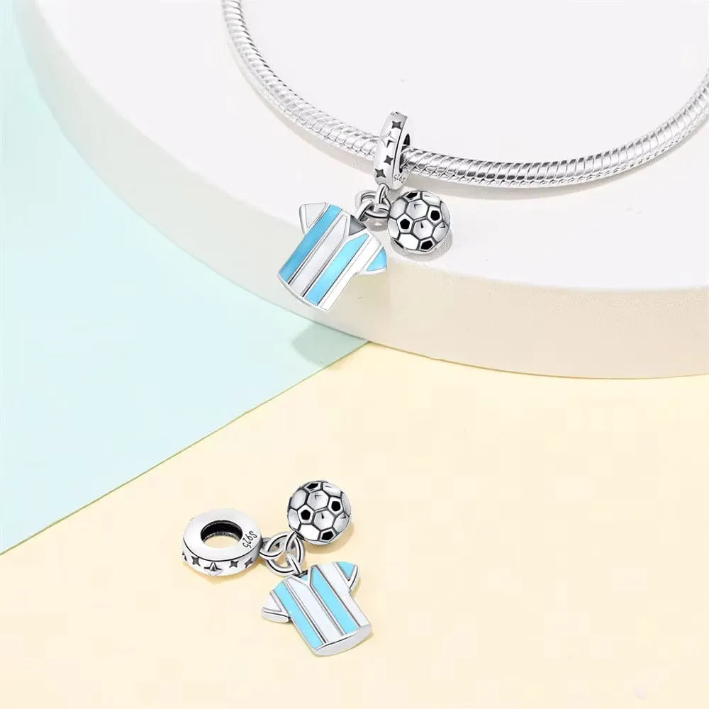 Argentina Football Messi Shirt Dangle Charm sold by Pangama Jewelry product image thumbnail 3