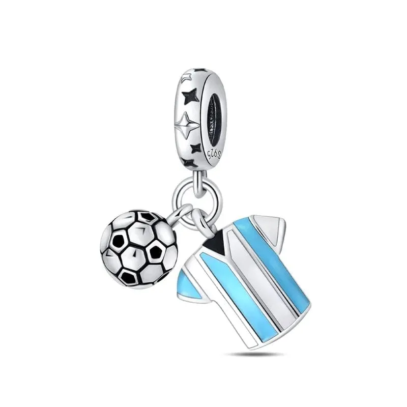 Argentina Football Messi Shirt Dangle Charm made by Pangama Jewelry