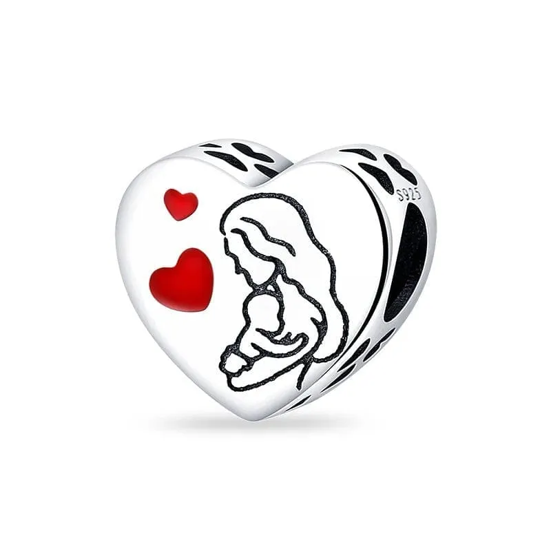 Lovely Mom Heart Charm made by Pangama Jewelry