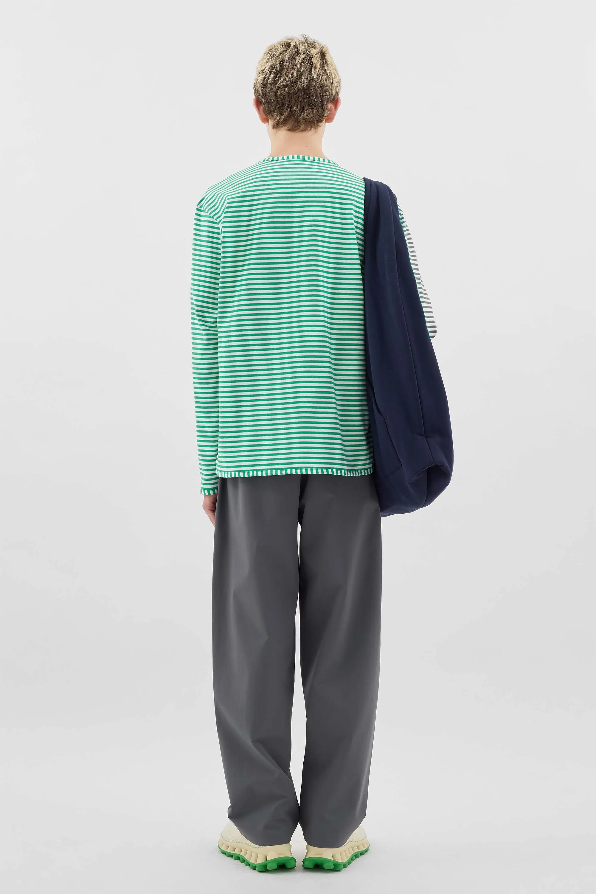 CLASSIC LONGSLEEVE / off white & bright green stripes sold by Sunnei product image thumbnail 5