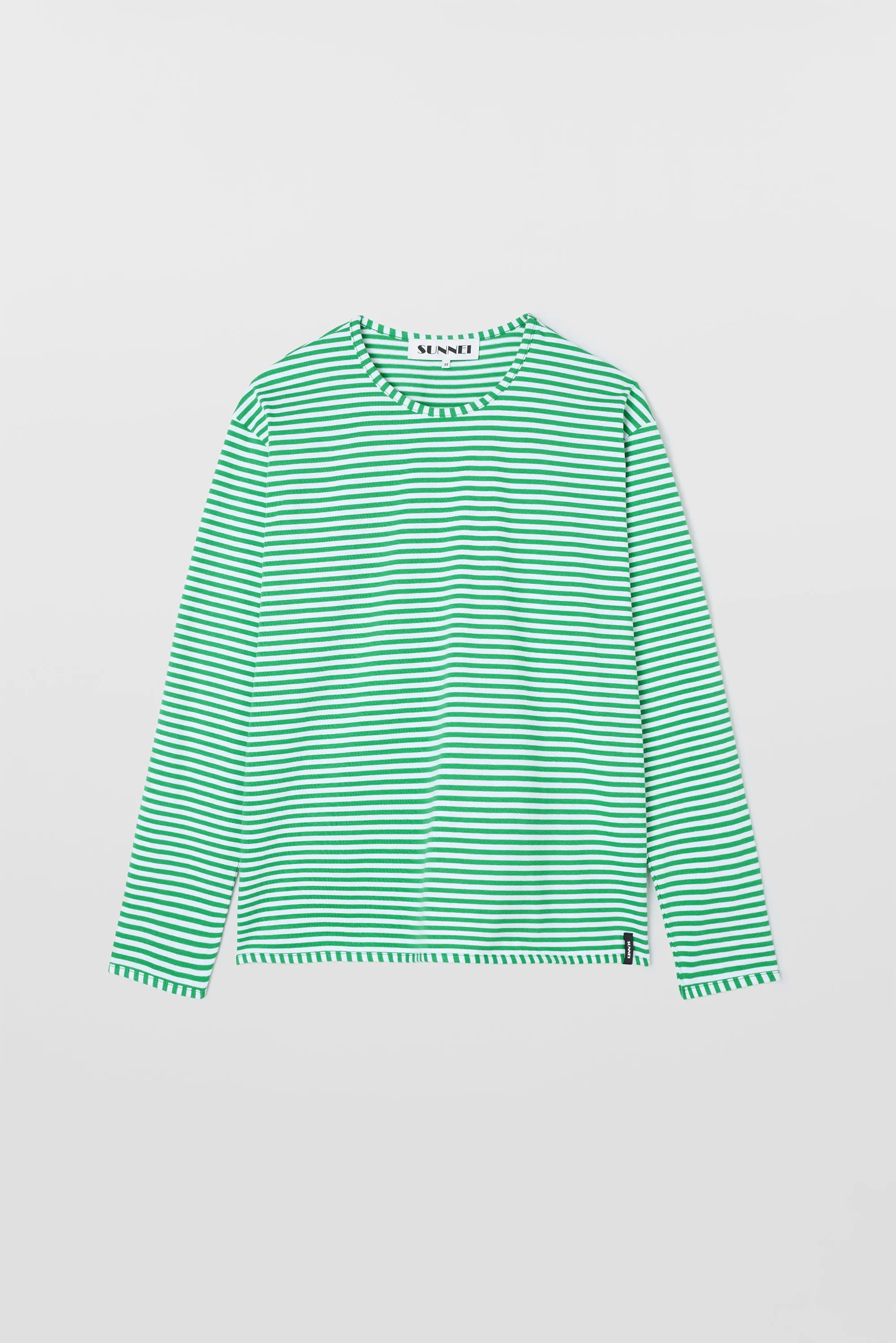 CLASSIC LONGSLEEVE / off white & bright green stripes sold by Sunnei