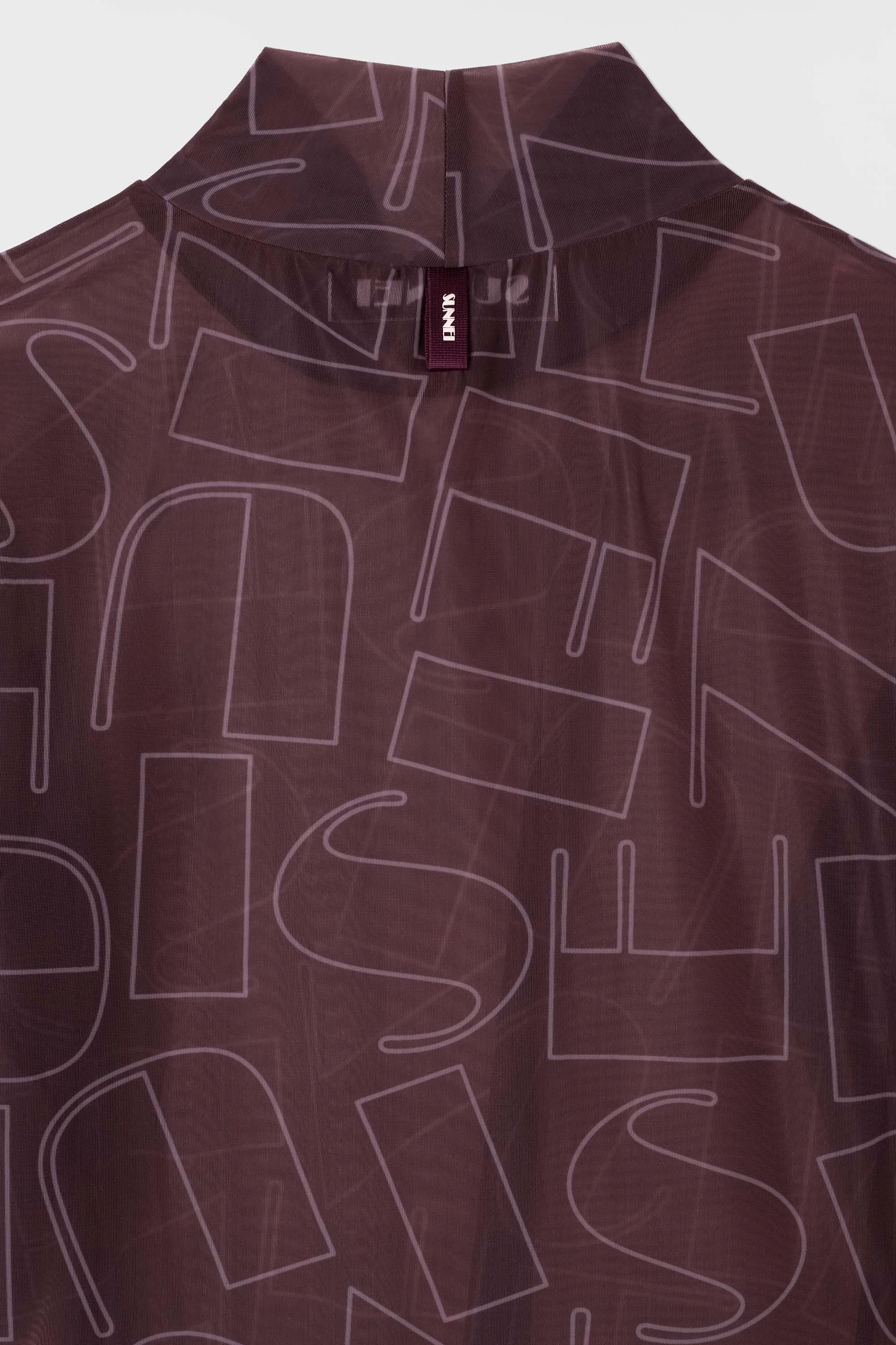 HIGHNECK LONGSLEEVE SHEER TOP / chocolate plum sold by Sunnei product image thumbnail 4