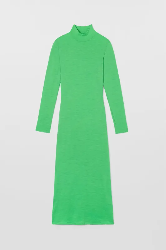 HIGHNECK LONGSLEEVE SHEER DRESS / bright green sold by Sunnei