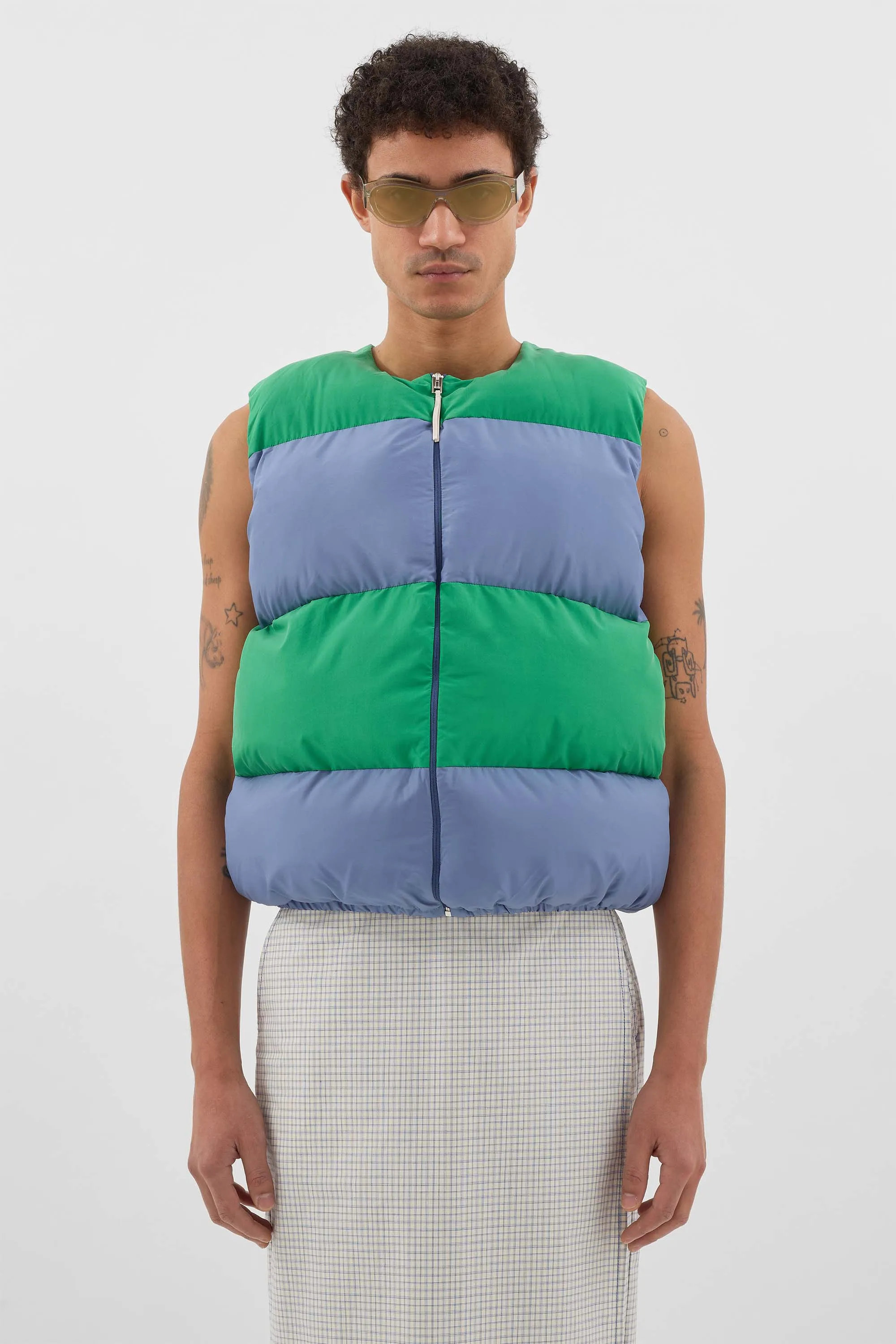 PUFFY GILET / green & wisteria sold by Sunnei product image thumbnail 2