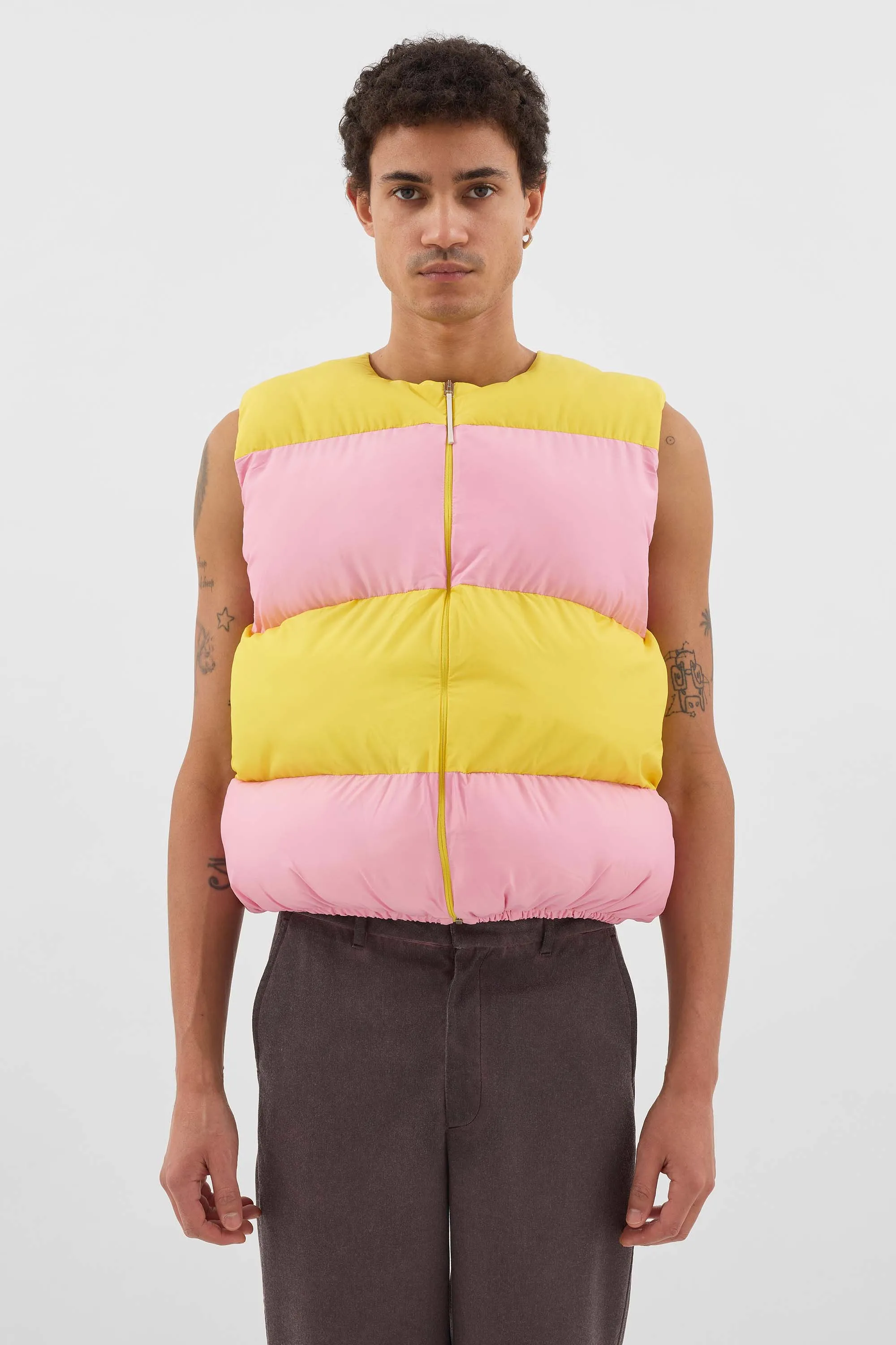PUFFY GILET / pink & bright yellow sold by Sunnei product image thumbnail 2