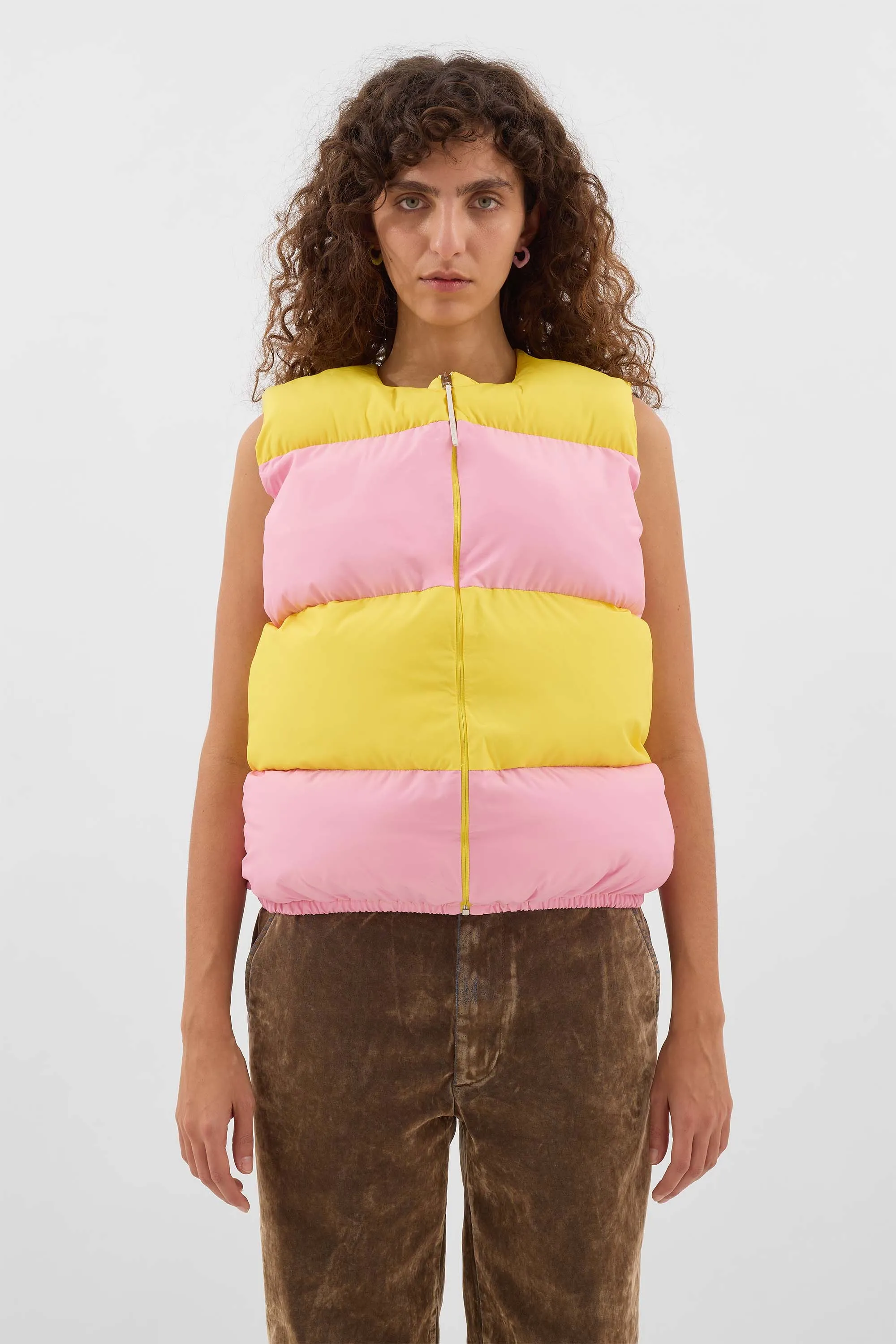 PUFFY GILET / pink & bright yellow sold by Sunnei product image thumbnail 4