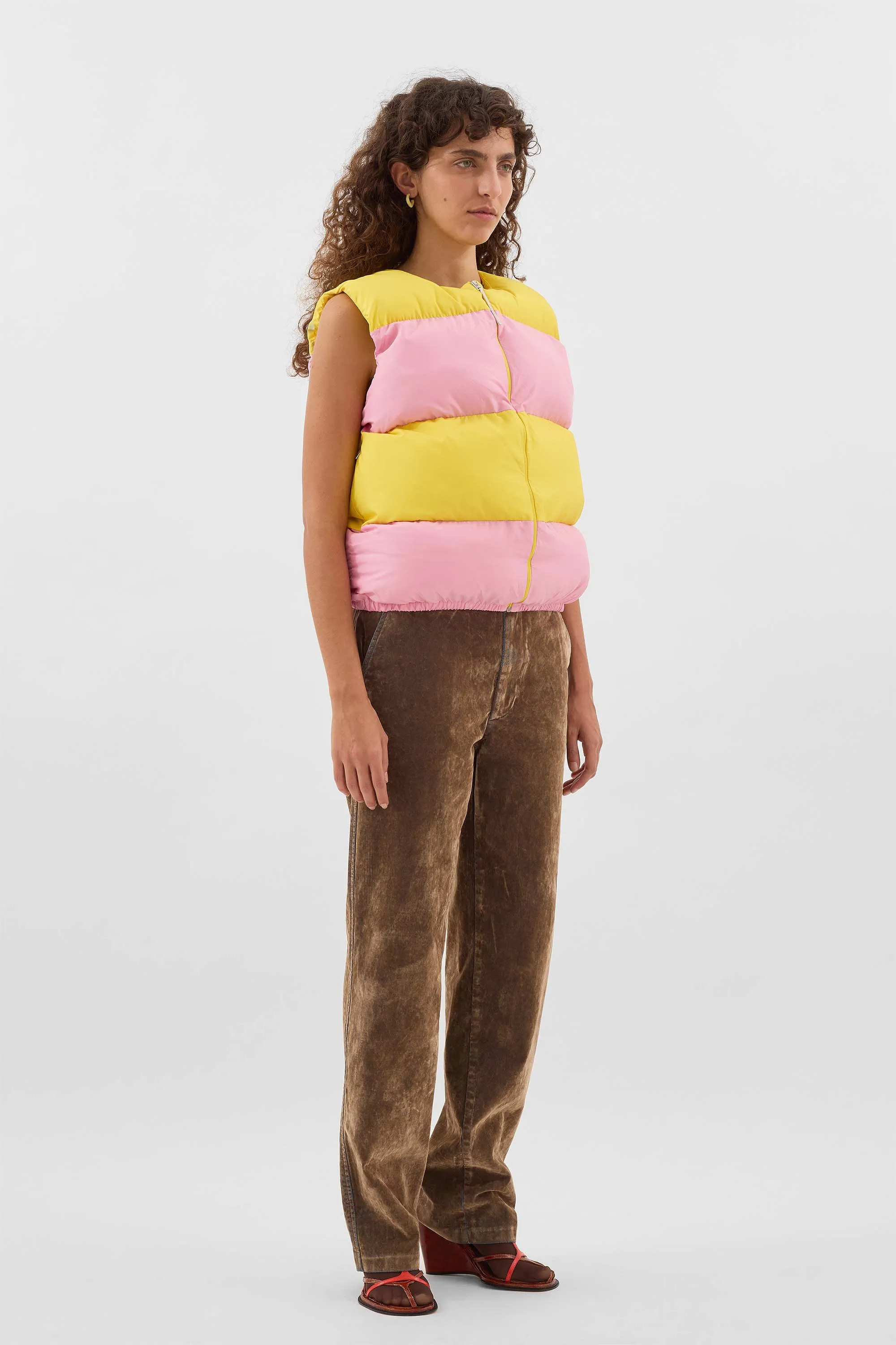 PUFFY GILET / pink & bright yellow sold by Sunnei product image thumbnail 5