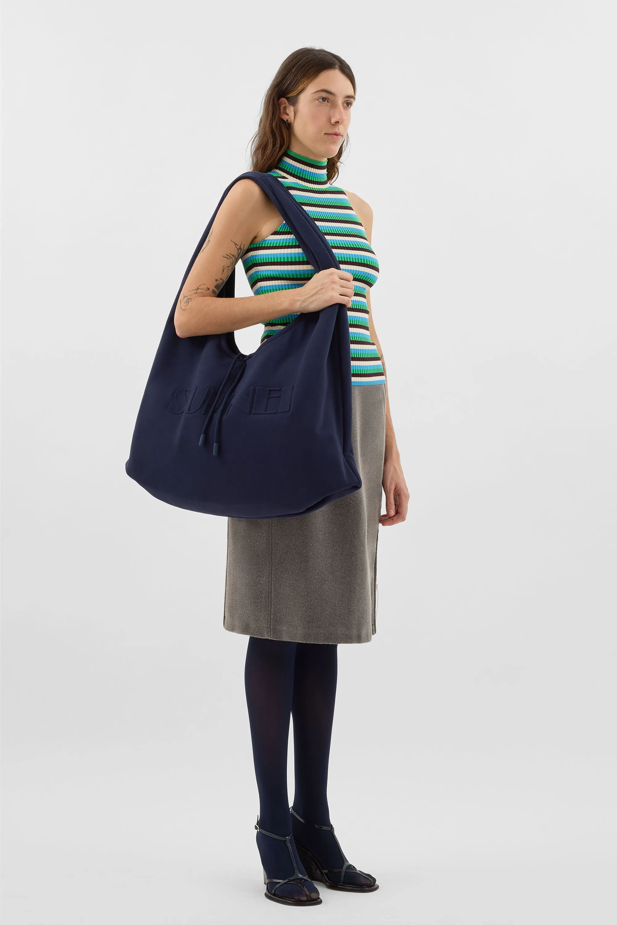 HIGHNECK KNIT TANK TOP / electric green stripes sold by Sunnei product image thumbnail 3