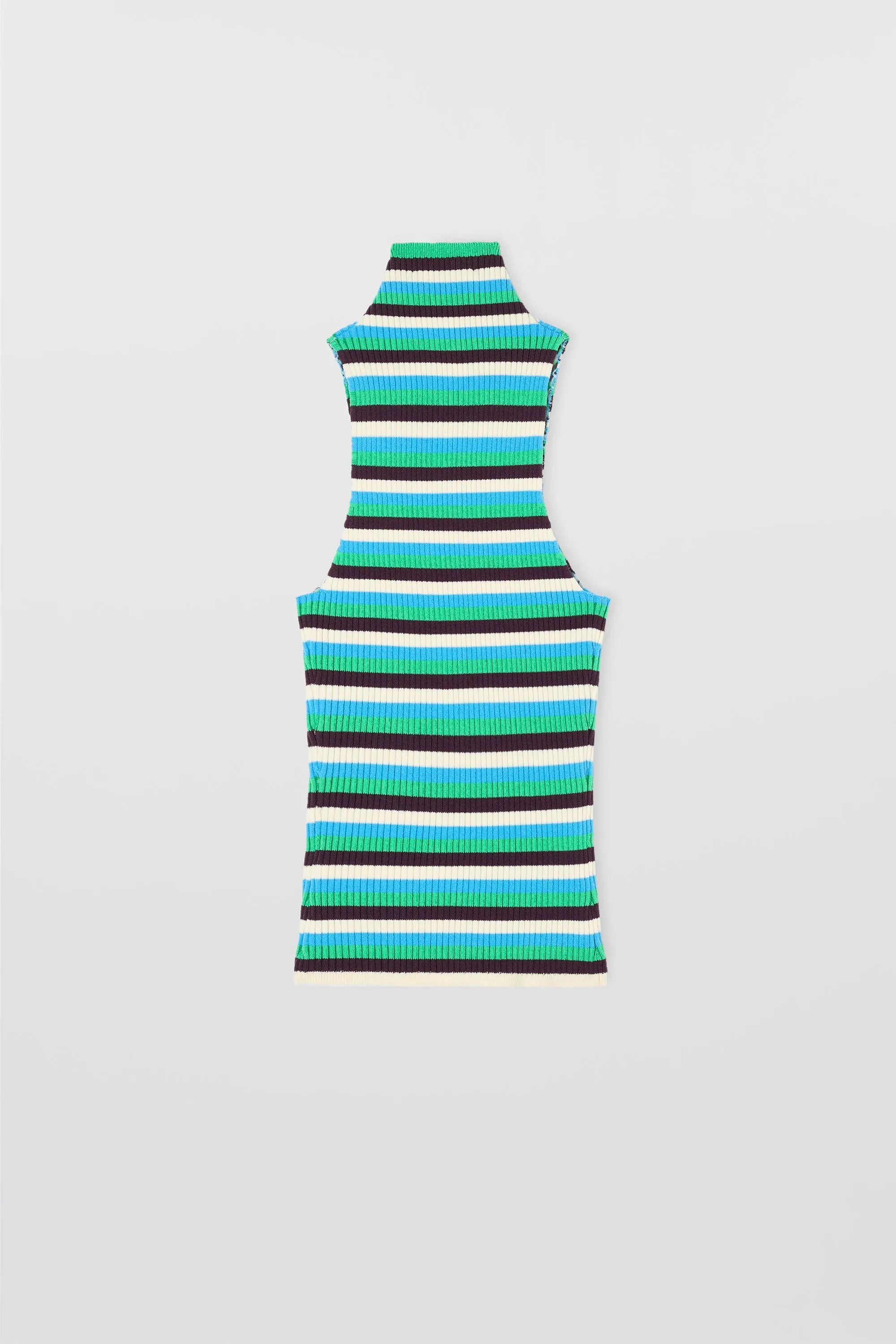 HIGHNECK KNIT TANK TOP / electric green stripes sold by Sunnei product image thumbnail 5